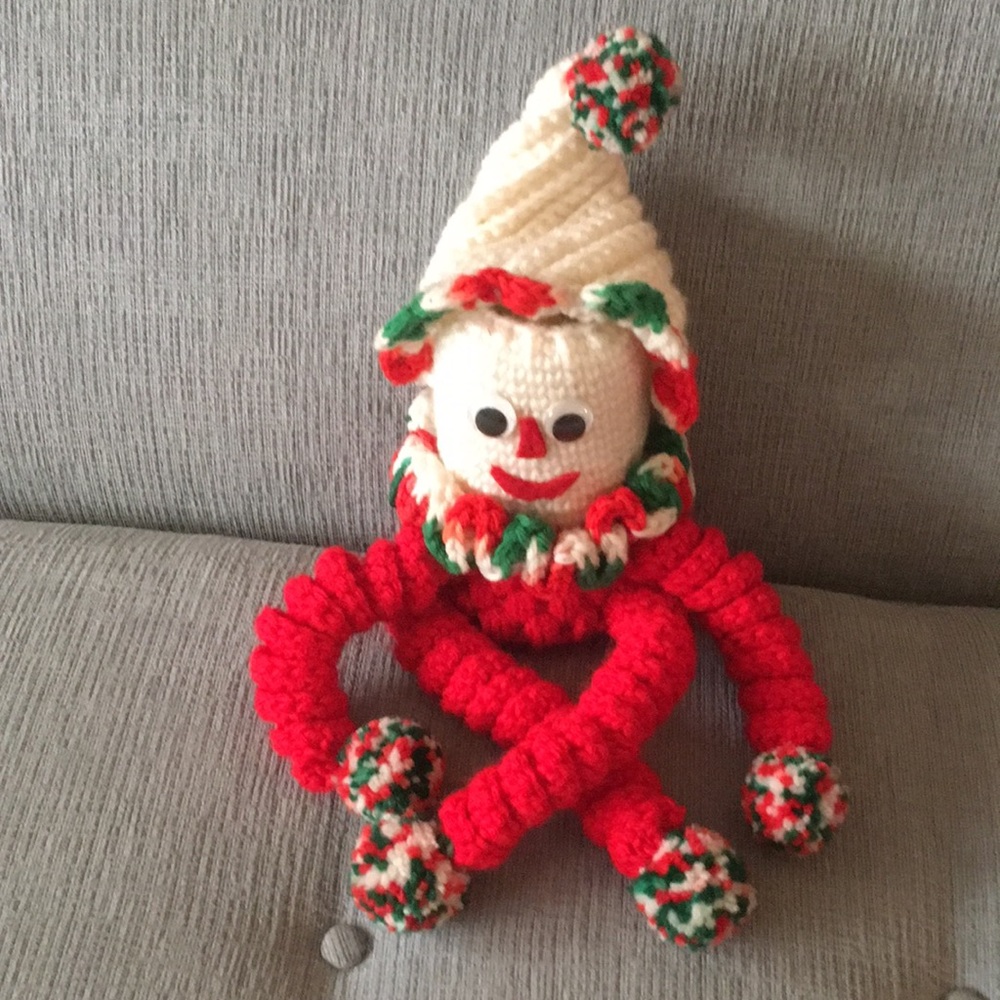 Handmade Crochet Pop Can Christmas Doll